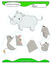 Puzzle Kes Yapıştır Çalışma Sayfaları